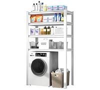 Adjustable Over Washer Dryer Storage Shelf Portable Stacking Kit Space-Saving Rack for Washing Machine Easy Install Laundry & Versatile Solution