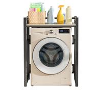 Adjustable Over Washer Storage Shelf Heavy-Duty Laundry Rack with Countertop Freestanding for Bathroom & Utility Room Space-Saving Iron Design (White)