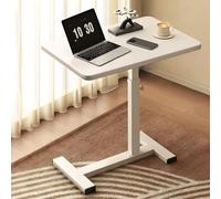 Adjustable Overbed Bedside Table, Overbed Table with Hidden Wheels, Hospital Desk for Home Medical Use, for Bedroom, Living Room, Hospital Use(White)