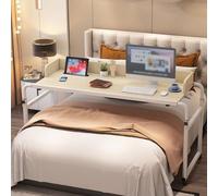Adjustable Overbed Table for Did Height-Adjustable Rolling Hospital Tray King Size Folding Bedside Desk Ideal for Home and Mcal Use.