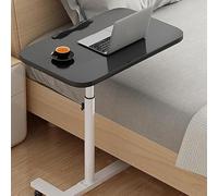 Adjustable Overbed Table With Wheels | Foldable That Serves As A Laptop Bed For Home & Bedroom | Rolling Tray Desk And | Height And Easy To Move