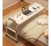 Adjustable Overbed Table with Wheels for Bedroom and Office Black Multi Functional Rolling Laptop Desk for Mobility and Convenience