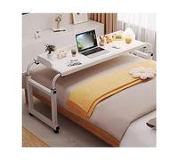Adjustable Overbed Table with Wheels Versatile Bed Desk for Work & Dining Height/Width Adjustable Computer Desk for Bedroom/Living Room/Office (Size: 120x45x65 95cm Color: White)