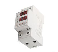 Adjustable Overvoltage and Undervoltage Protector 40A/63A with Overcurrent Limiting, Self-Reset Delay 3-300s, Modular Design, Electricity Metering, Antiflaming(40A)