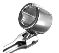 Adjustable Oxygen Sensor Wrench with Flexible Socket Sleeve for Automotive O2 Sensor Removal - Alloy Construction, Ergonomic Anti-Slip Handle, Com