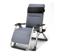 Adjustable Padded Folding Reclining Patio Chair with Cup Holder & Pillow - Heavy Duty Steel Frame Supports 120kg Perfect for Poolside & Backyard Relaxation (Color: D)