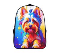 adjustable padded shoulder strap dog two compartment laptop backpack 3d prints cool animal portraits sports bag sturdy casual daypack-16inch,for school or traveling travel rucksack