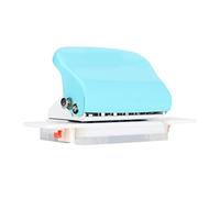Adjustable Paper Hole Punch 30/26/20 Holes, Handheld A4 B5 A5 Puncher with Scrap Tray for DIY Binding (Green)