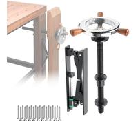 Adjustable Parallel Table Leg Clamp, 90-310mm Bench Screw Leg Vise with Handwheel & 20 Stainless Steel Screws, Heavy Duty for Workshop Use