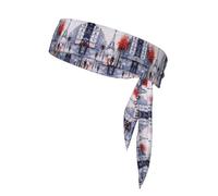 Adjustable Paris City Tree Eiffel Tower Art Sports Print Headbands For Women Men Knotted Headbands Elastic Non-Slip Fashion Hair Bands