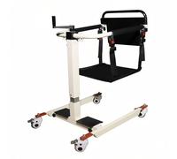 Adjustable Patient Lift Transfer Chair, Portable Medical Transport Wheelchair for Elderly Disabled, Handicap Mobility Aid with Seat Belt, Locking Casters