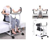Adjustable Patient Lift Wheelchair Personal Body Handicap Shower Chair, Transfer Chair with Split Seat, Bedside Toilet Shower Chair, Not for Total Paralysis Patient