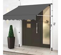 Adjustable Patio Awning with Hand Crank, 2m Free-Standing Sunshade for Garden & Balcony, Wall-Mount Option Available, UV Protection & Easy Installation