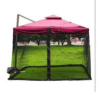 Adjustable Patio Mosquito Netting for 10-13ft Umbrellas & Gazebos Black Square Design with Double Zipper Door 300x300x230cm Essential Outdoor Bug Protection