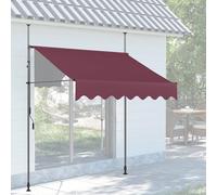 Adjustable Patio ning Manual Retractable Canopy with Crank Waterproof Sun Protect for Outdoor Terrace 150-400cm Width x 120cm Height (Red 150x120cm)