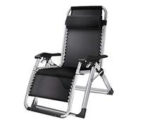 Adjustable Patio Recliner - Folding Lounge Chair with Removable Headrest for Outdoor, Pool, Deck, and Camping - Lightweight Black Patio Chair for Comfort and Relaxation