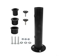 Adjustable Patio Umbrella Base - Stainless Steel Deck Mounting Bracket with Rust-Resistant Finish for Garden Parasol Center Column - Black 11.8x4x4 Inches(B)