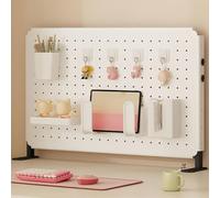 Adjustable Pegboard nizer for Desk, Space-Saving Design with Shelves & Hoo, Height-Adjustable Wall Sto Solut for Home & Office Use