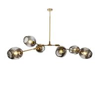 Adjustable Pendant Light Fixture Chandelier Sputnik Chandelier 6 Lights E27 Mid Century Ceiling Light Fixture for Hallway Bar Kitchen Dining Room-Smoke Gray 6 Lights