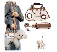 Adjustable Pet Backpack, Sling Small Dog - Backpack Style Full Body Lift Harness With Adjustable & Puppy Treat Bag, Fits Dogs Of Various Weights(Light brown,S(4-8catty))