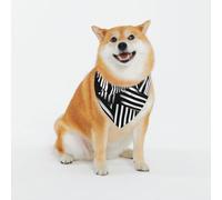Adjustable Pet Bandana,Black White Geometric Lines Print Cute Cats Pet Outfit,Reflective Dogs Scarf Holiday Costumes
