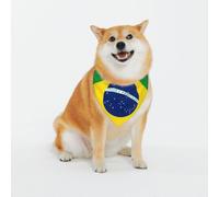 Adjustable Pet Bandana,Brazilian Flag Print Cute Cats Pet Outfit,Reflective Dogs Scarf Holiday Costumes