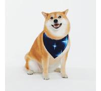 Adjustable Pet Bandana,Cartoon Blue Star Print Cute Cats Pet Outfit,Reflective Dogs Scarf Holiday Costumes