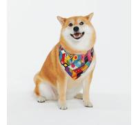 Adjustable Pet Bandana,Colorful Pop Art Painting Print Cute Cats Pet Outfit,Reflective Dogs Scarf Holiday Costumes