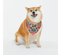 Adjustable Pet Bandana,Happy Pet Paw Print Cute Cats Pet Outfit,Reflective Dogs Scarf Holiday Costumes