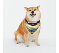 Adjustable Pet Bandana,UFO Landing Print Cute Cats Pet Outfit,Reflective Dogs Scarf Holiday Costumes