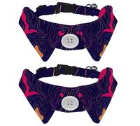 Adjustable Pet Bowtie Collar Abstract Art Pattern Neck Bow Tie for Small Dogs Cats, Adjustable from 11.2-12.2In