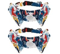 Adjustable Pet Bowtie Collar Abstract Sport Cars Pattern Neck Bow Tie for Small Dogs Cats, Adjustable from 11.2-12.2In