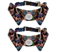 Adjustable Pet Bowtie Collar Abstract Zig Zag Pattern Neck Bow Tie for Small Dogs Cats, Adjustable from 11.2-12.2In