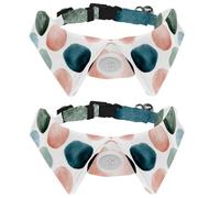Adjustable Pet Bowtie Collar Aesthetic Watercolor Abstract Shapes Light Pastel Tones Neck Bow Tie for Small Dogs Cats, Adjustable from 11.2-12.2In