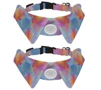 Adjustable Pet Bowtie Collar Art Floral Abstract background Neck Bow Tie for Small Dogs Cats, Adjustable from 11.2-12.2In