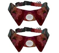 Adjustable Pet Bowtie Collar Art Pink Floral Abstract background Neck Bow Tie for Small Dogs Cats, Adjustable from 11.2-12.2In