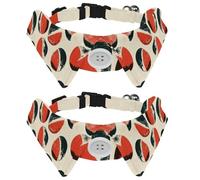 Adjustable Pet Bowtie Collar Art Red Old Rugby Ball Neck Bow Tie for Small Dogs Cats, Adjustable from 11.2-12.2In
