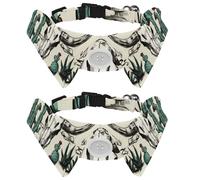 Adjustable Pet Bowtie Collar Beautiful Cactus and Skull of Bull Neck Bow Tie for Small Dogs Cats, Adjustable from 11.2-12.2In