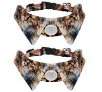 Adjustable Pet Bowtie Collar Beautiful Cat Floral Watercolor Neck Bow Tie for Small Dogs Cats, Adjustable from 11.2-12.2In