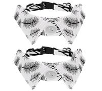 Adjustable Pet Bowtie Collar Black and White Pine Outline Seamless Pattern Neck Bow Tie for Small Dogs Cats, Adjustable from 11.2-12.2In