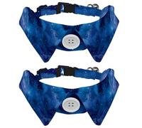 Adjustable Pet Bowtie Collar Clouds Space Stars Nebula Night Sky Background Neck Bow Tie for Small Dogs Cats, Adjustable from 11.2-12.2In