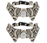 Adjustable Pet Bowtie Collar Curvy Line Pattern Neck Bow Tie for Small Dogs Cats, Adjustable from 11.2-12.2In