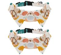 Adjustable Pet Bowtie Collar Cute Monkey Seamless Pattern Neck Bow Tie for Small Dogs Cats, Adjustable from 11.2-12.2In