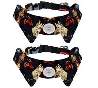 Adjustable Pet Bowtie Collar Cute Pixel Dogs Neck Bow Tie for Small Dogs Cats, Adjustable from 11.2-12.2In