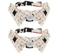 Adjustable Pet Bowtie Collar Cute Puppy French Bulldog on Plaid Background Neck Bow Tie for Small Dogs Cats, Adjustable from 11.2-12.2In