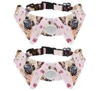 Adjustable Pet Bowtie Collar Cute Watercolor French Bulldog Neck Bow Tie for Small Dogs Cats, Adjustable from 11.2-12.2In
