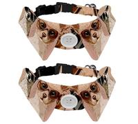 Adjustable Pet Bowtie Collar Kitten and Puppy Faces with Glasses Neck Bow Tie for Small Dogs Cats, Adjustable from 11.2-12.2In