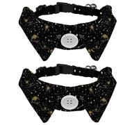 Adjustable Pet Bowtie Collar Mystical Night Sky Constellations Neck Bow Tie for Small Dogs Cats, Adjustable from 11.2-12.2In