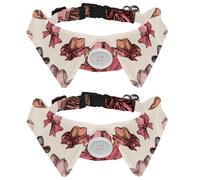Adjustable Pet Bowtie Collar Pink Wild West Cowgirl Hats Neck Bow Tie for Small Dogs Cats, Adjustable from 11.2-12.2In