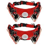 Adjustable Pet Bowtie Collar Red Racing Car with Chequered Flag Neck Bow Tie for Small Dogs Cats, Adjustable from 11.2-12.2In